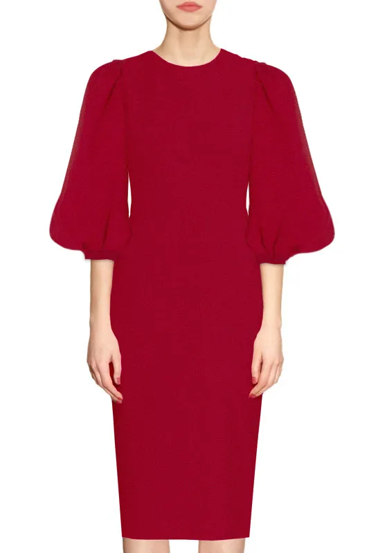 Alaska Sheath Dress with Balloon Sleeves
