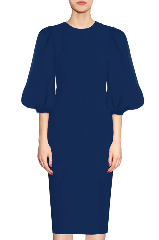 Alaska Sheath Dress with Balloon Sleeves