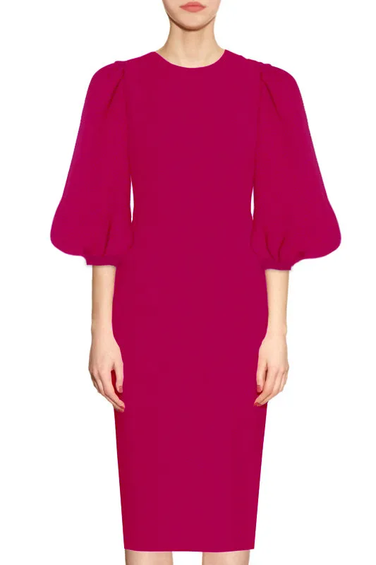 Alaska Sheath Dress with Balloon Sleeves