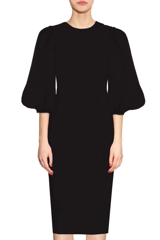 Alaska Sheath Dress with Balloon Sleeves