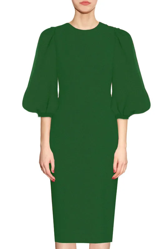 Alaska Sheath Dress with Balloon Sleeves