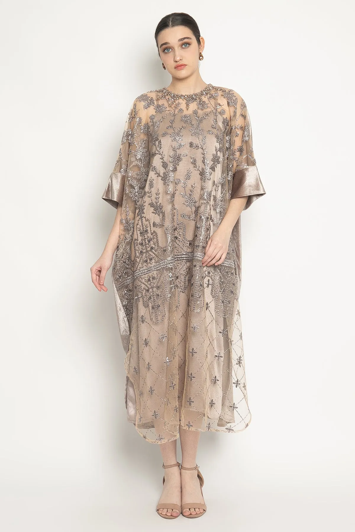 Alina Velvet Dress in Truffle