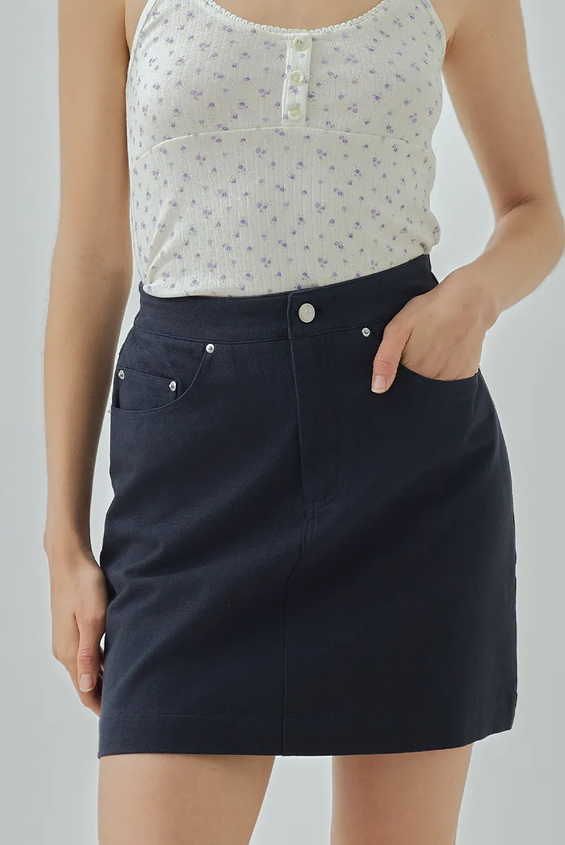 Ally Back Elastic Mini Pencil Skirt
