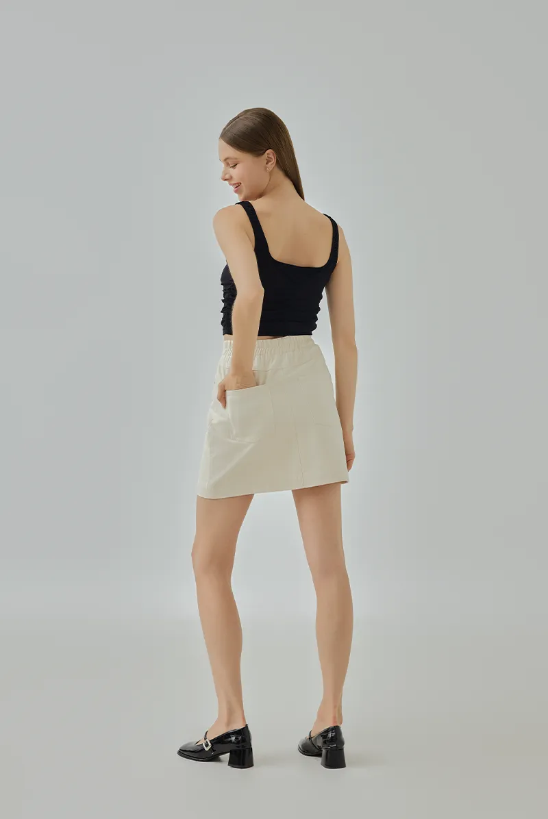 Ally Back Elastic Mini Pencil Skirt