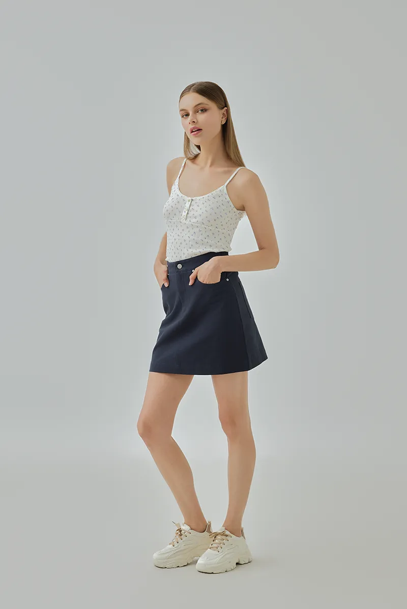 Ally Back Elastic Mini Pencil Skirt
