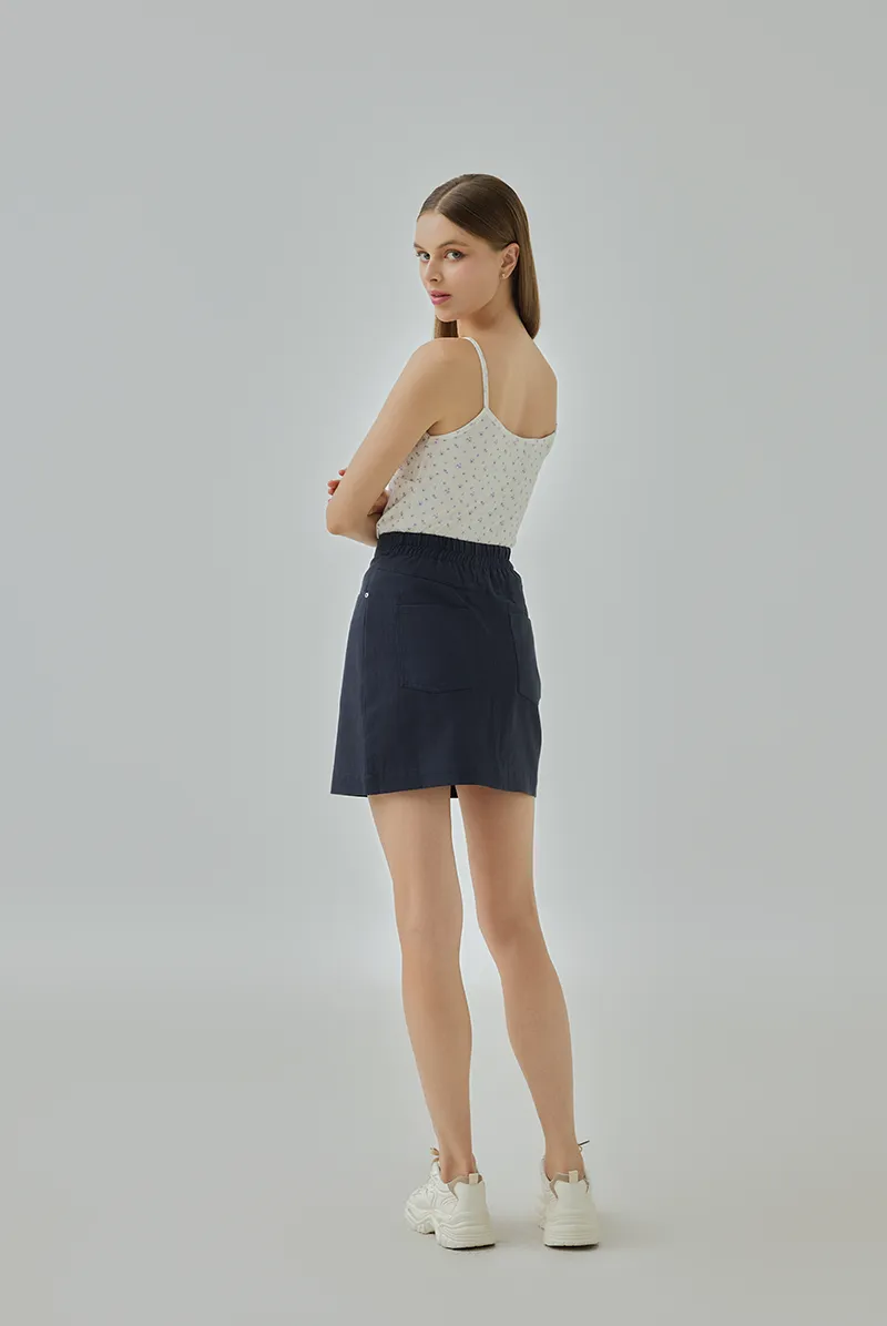 Ally Back Elastic Mini Pencil Skirt