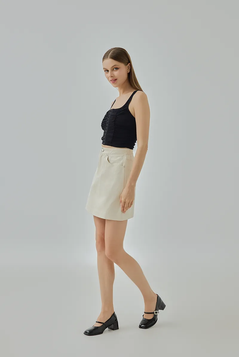 Ally Back Elastic Mini Pencil Skirt
