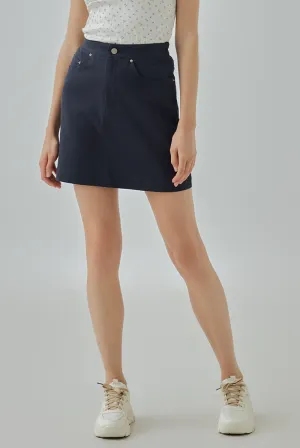 Ally Back Elastic Mini Pencil Skirt