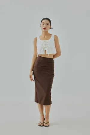 Angela Ruched Pencil Skirt