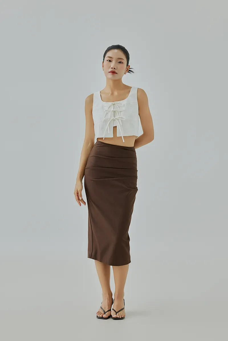 Angela Ruched Pencil Skirt