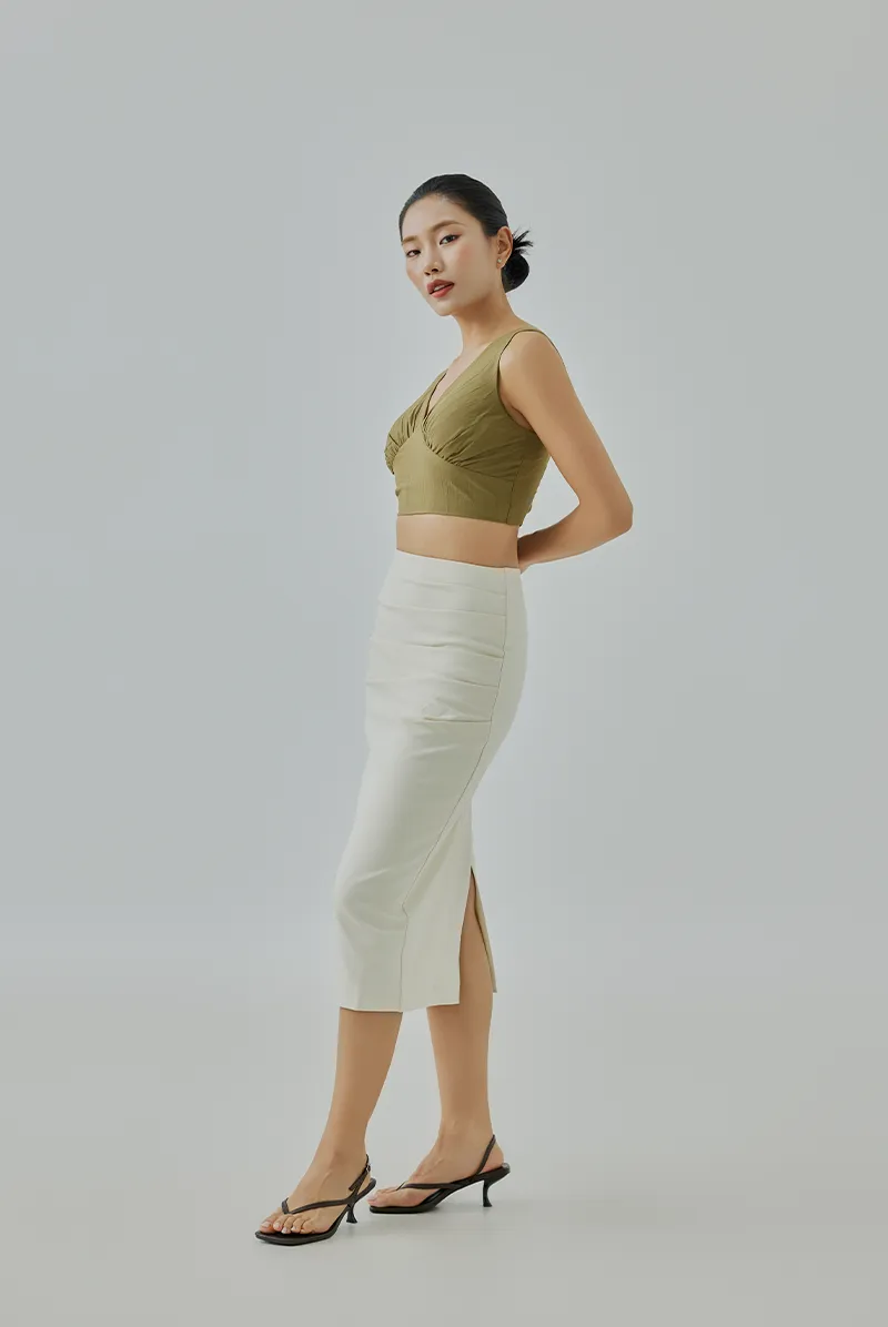 Angela Ruched Pencil Skirt