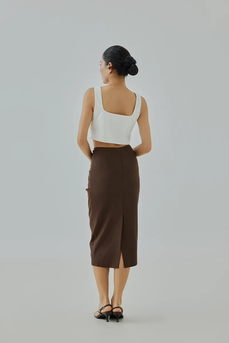 Angela Ruched Pencil Skirt