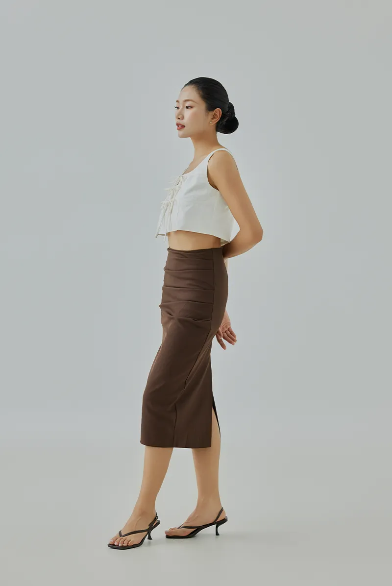 Angela Ruched Pencil Skirt
