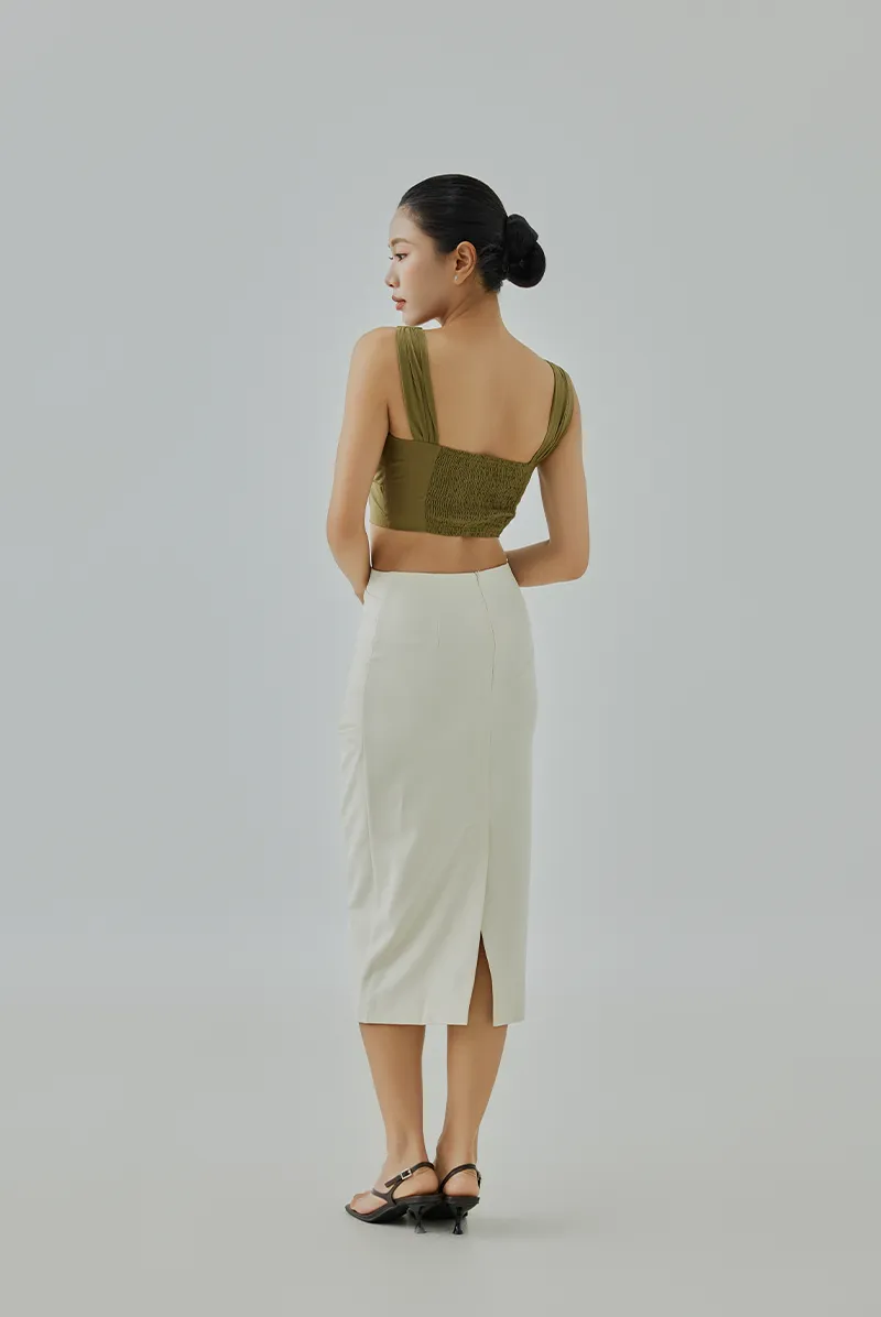 Angela Ruched Pencil Skirt