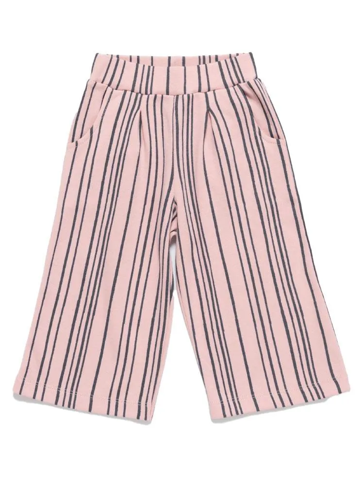 Artie - Super Stripey Wide Leg Trousers in Pink & Navy