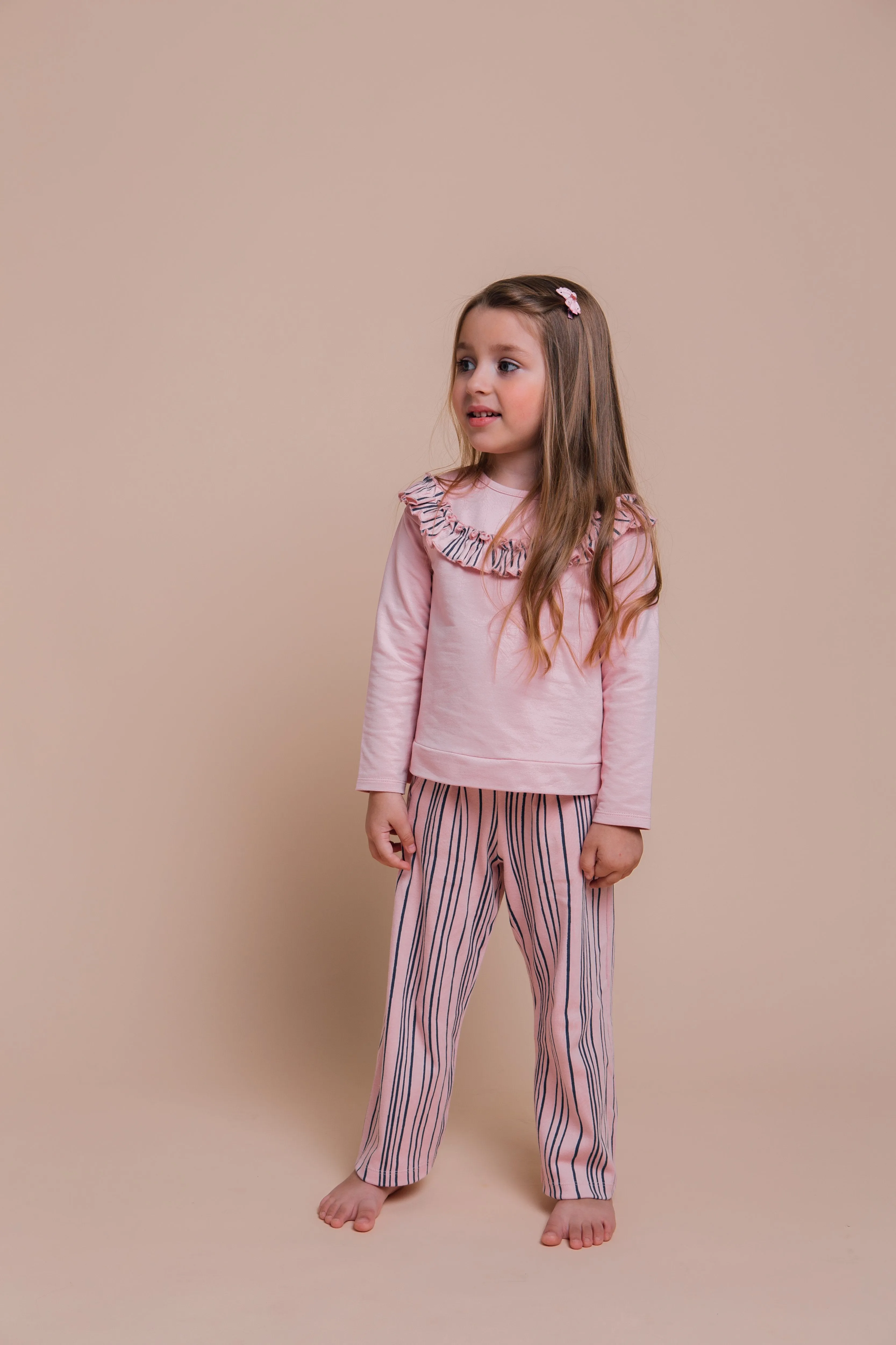 Artie - Super Stripey Wide Leg Trousers in Pink & Navy