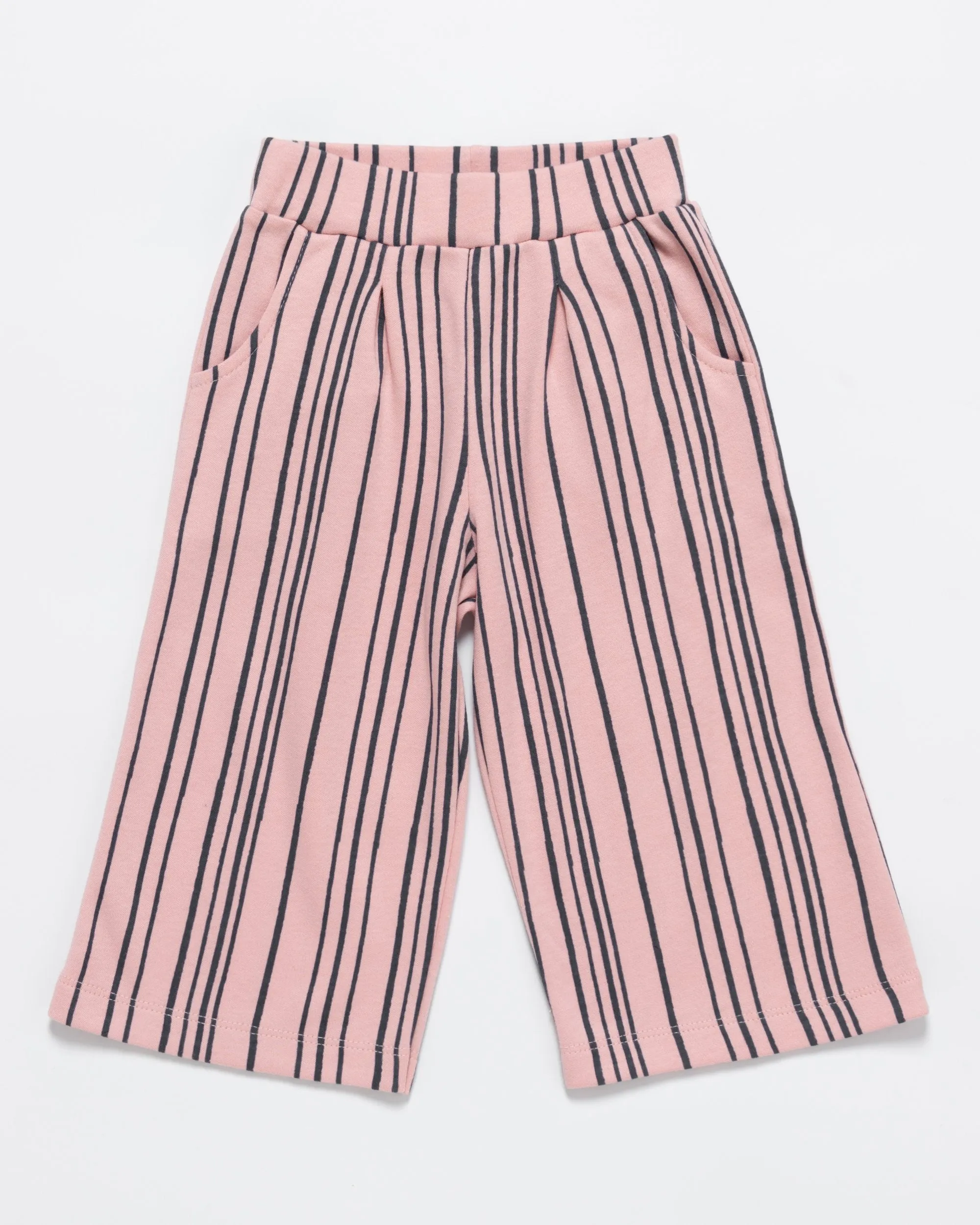 Artie - Super Stripey Wide Leg Trousers in Pink & Navy
