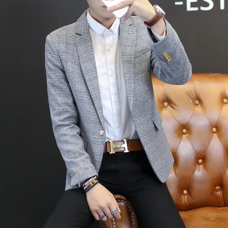Autumn Men Blazer Fashion Slim casual blazer for Men Mens suit Designer jacket outerwear men 3 colors M~XXXXXL