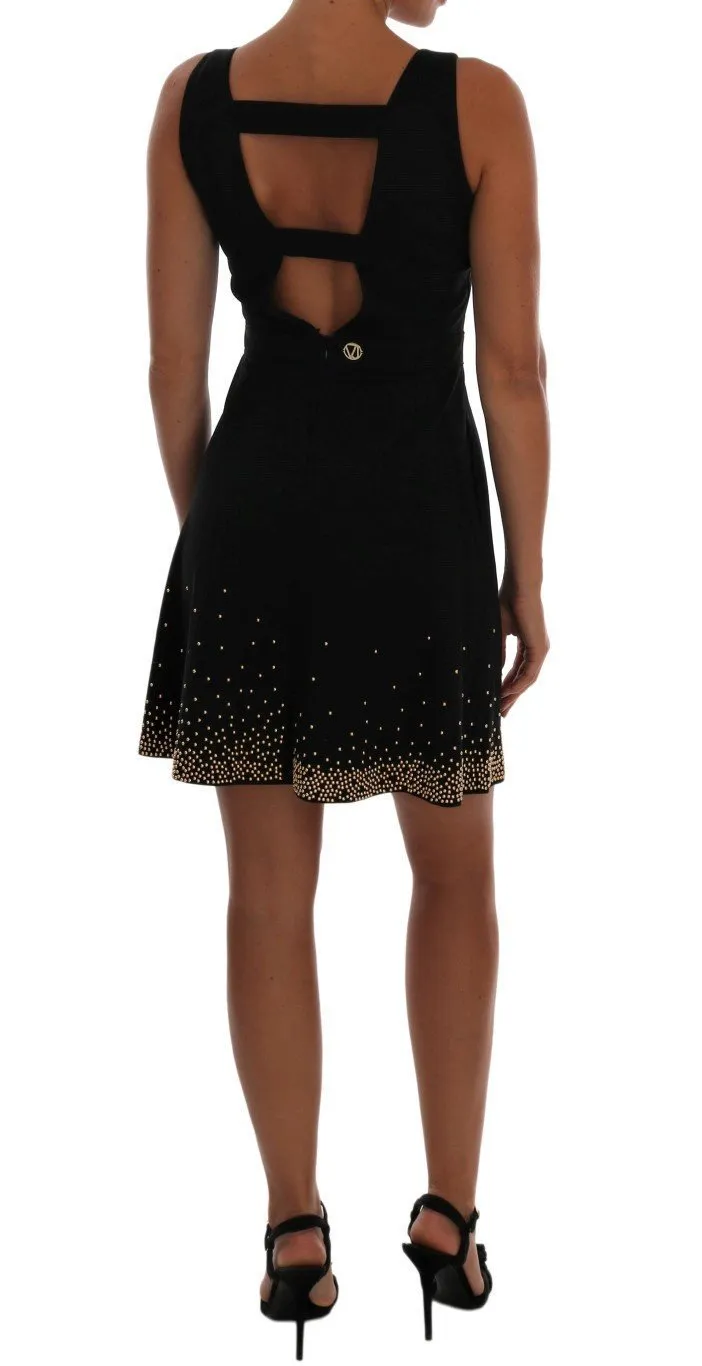 Black Gold Shift Mini Sheath Dress