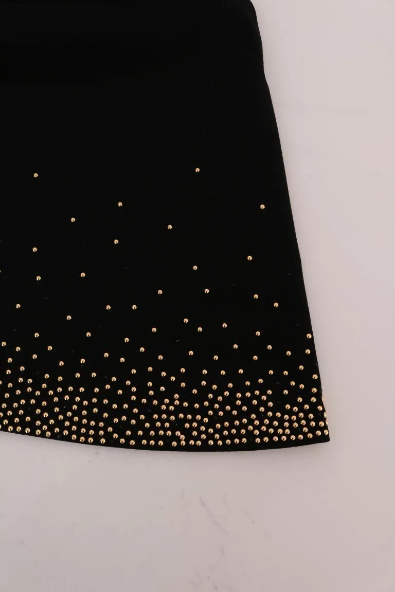 Black Gold Shift Mini Sheath Dress
