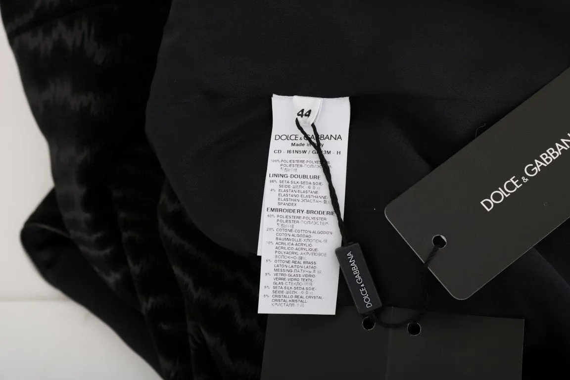 Black San Valentino Crystal Shift Dress