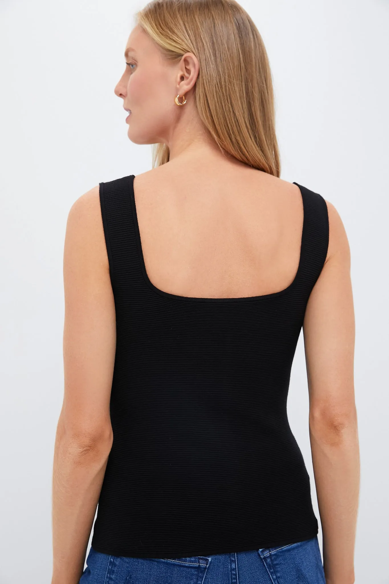 Black Sara Rib Knit Tank