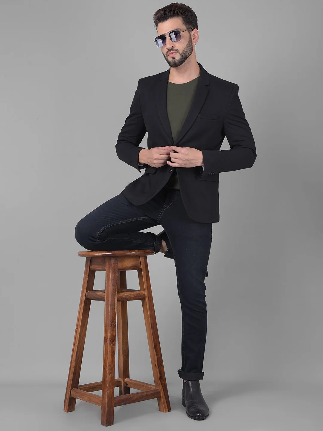 Black Single Breasted Blazer