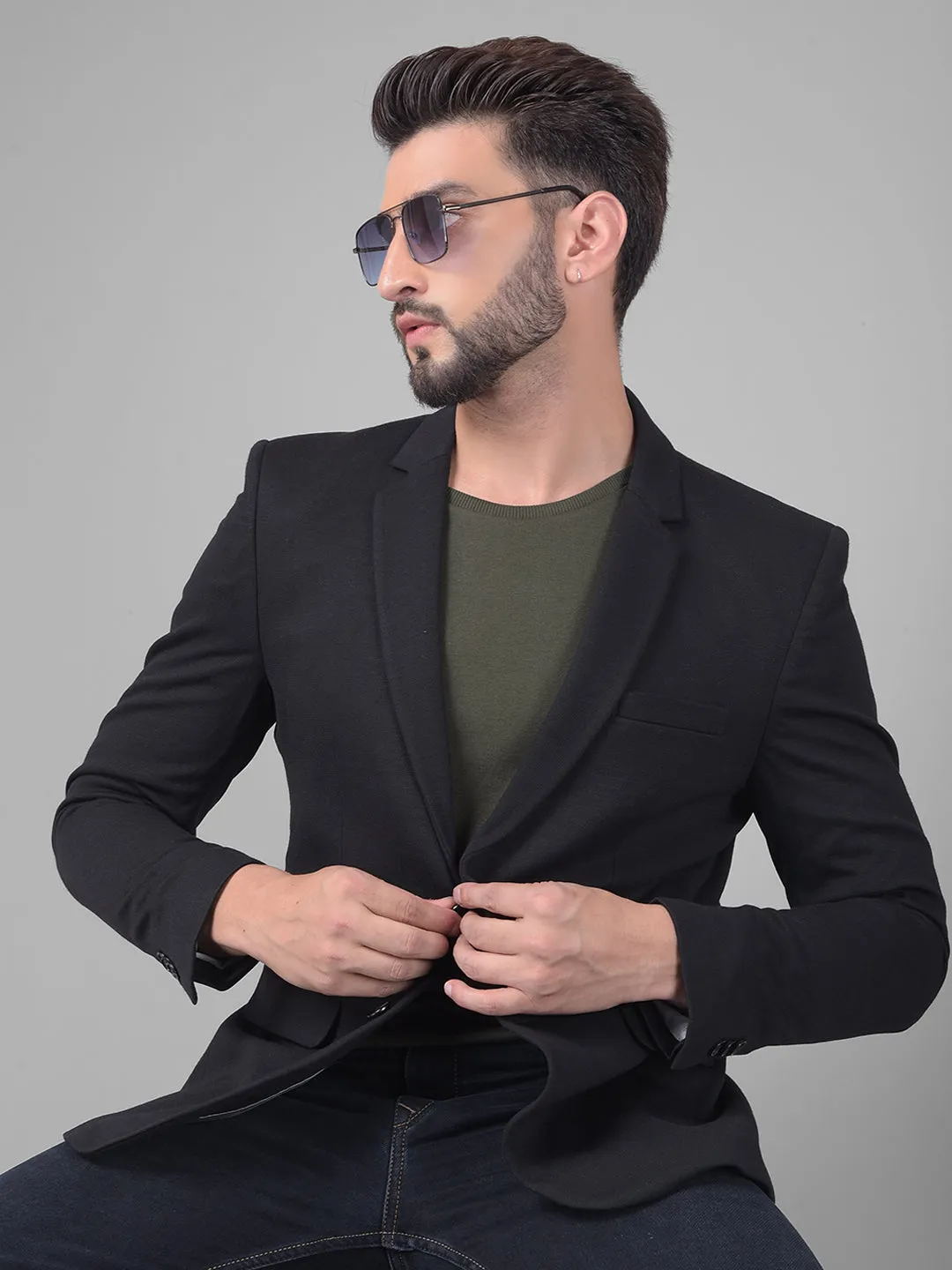 Black Single Breasted Blazer