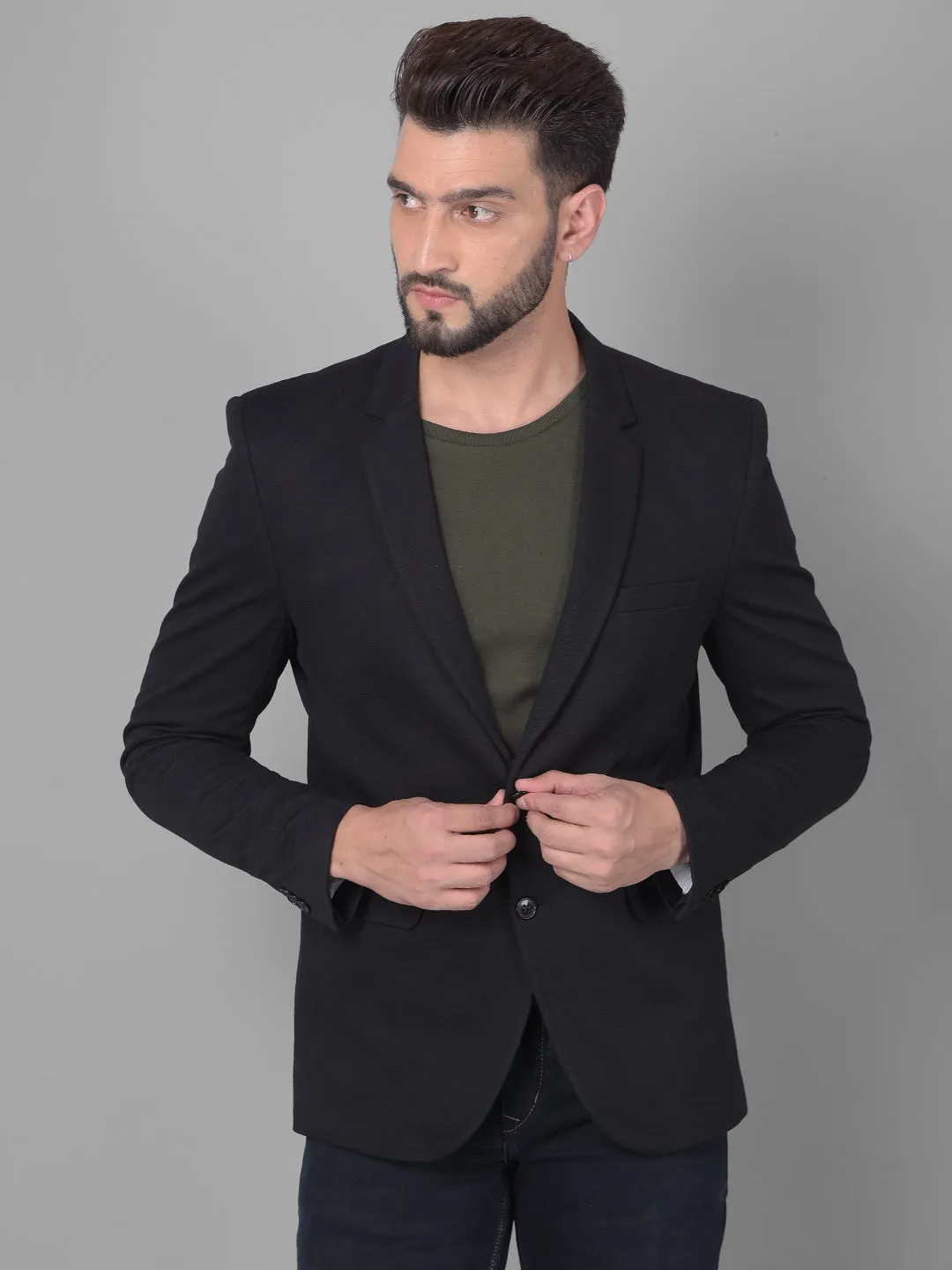 Black Single Breasted Blazer