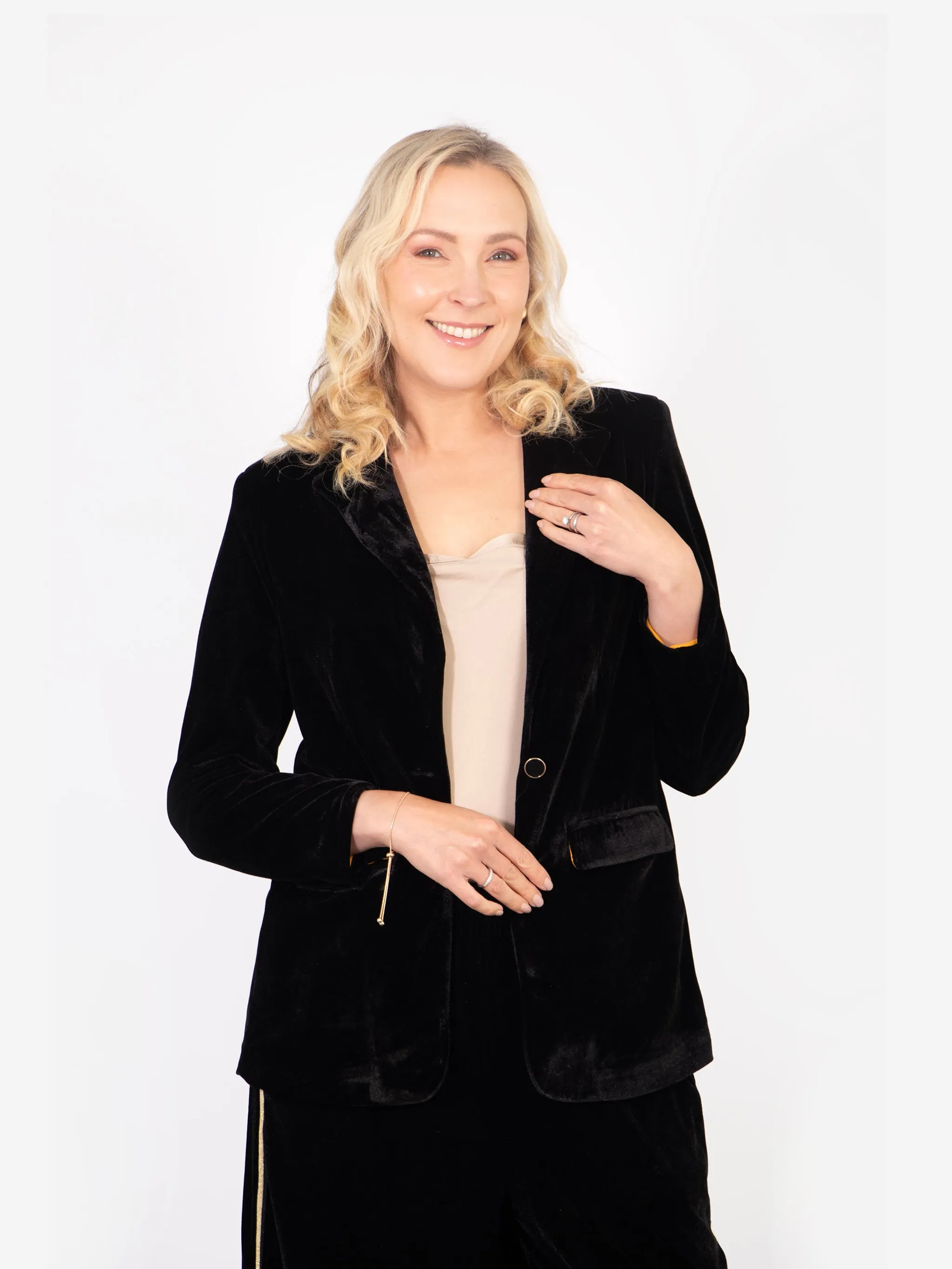 Blake Boyfriend Blazer - Black, Velvet