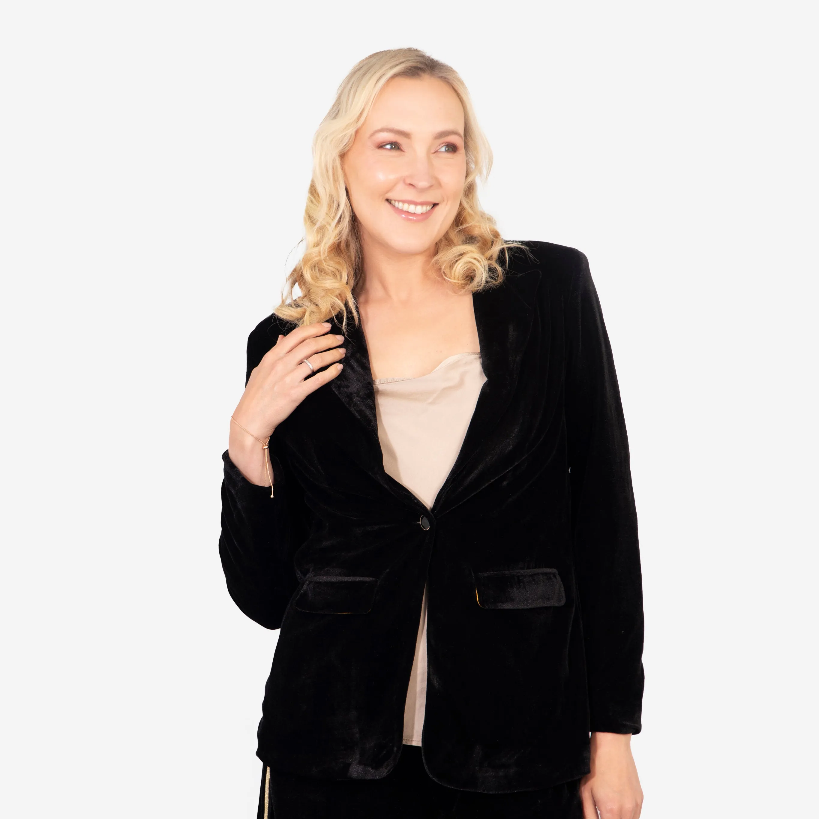 Blake Boyfriend Blazer - Black, Velvet