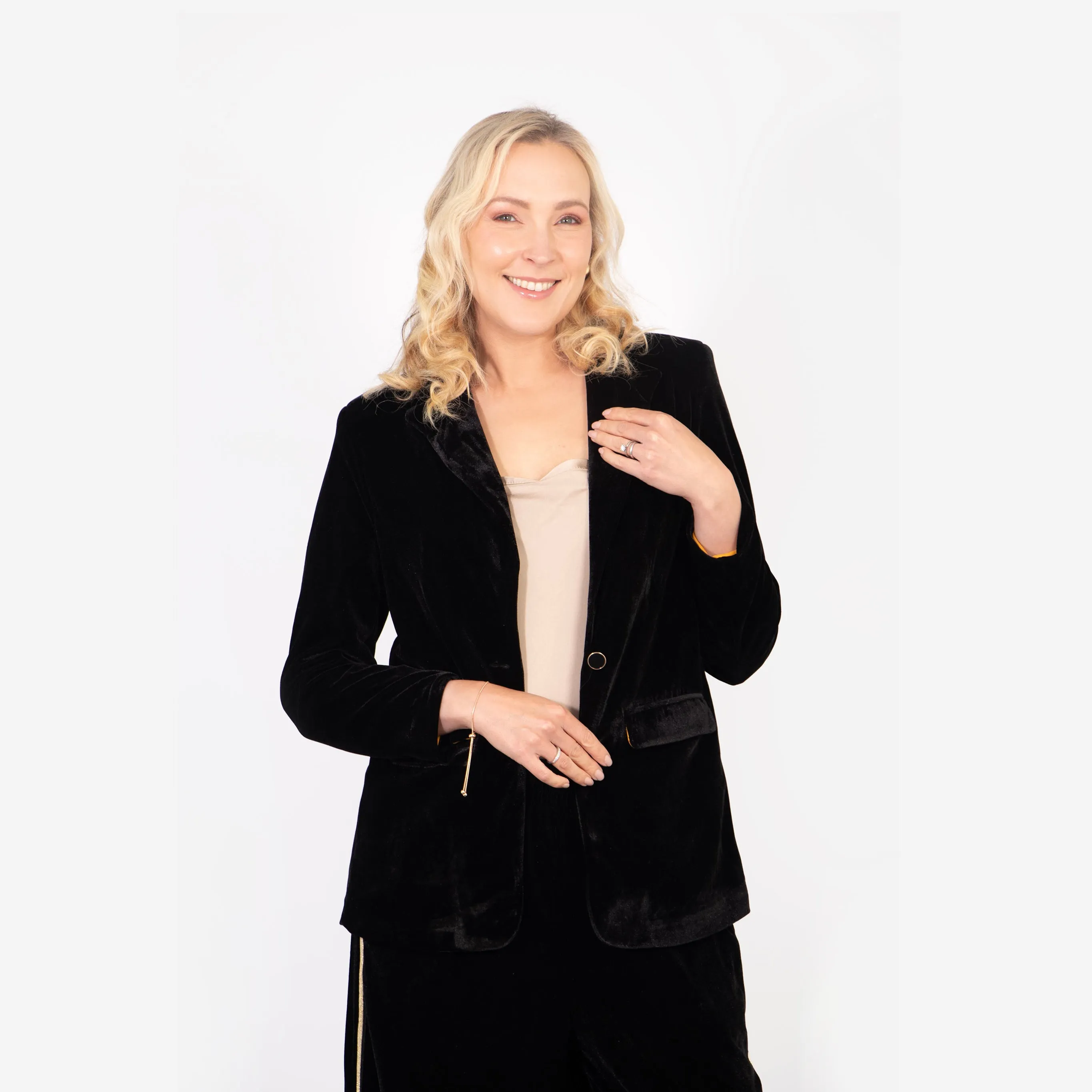 Blake Boyfriend Blazer - Black, Velvet