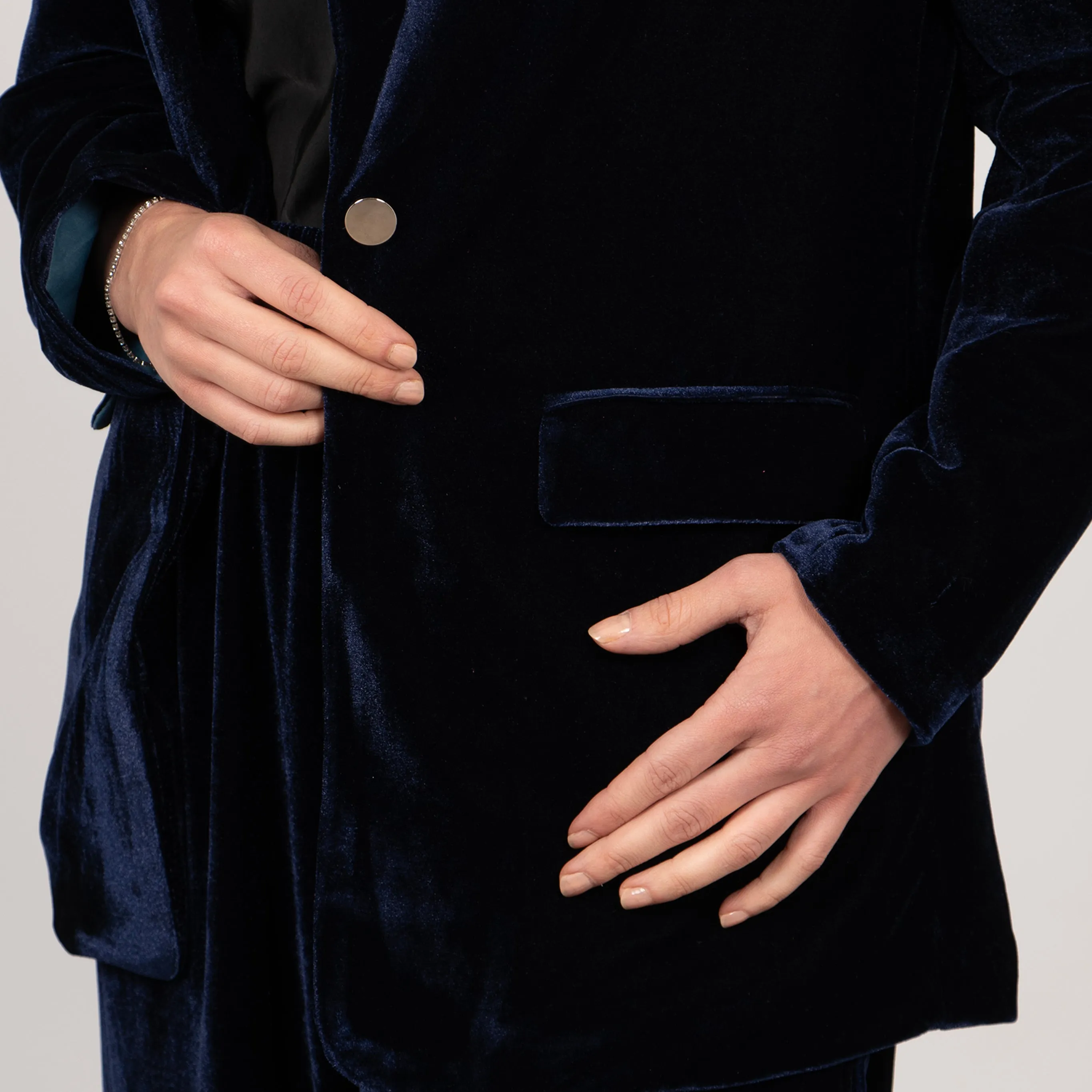 Blake Boyfriend Blazer - Navy Blue, Velvet