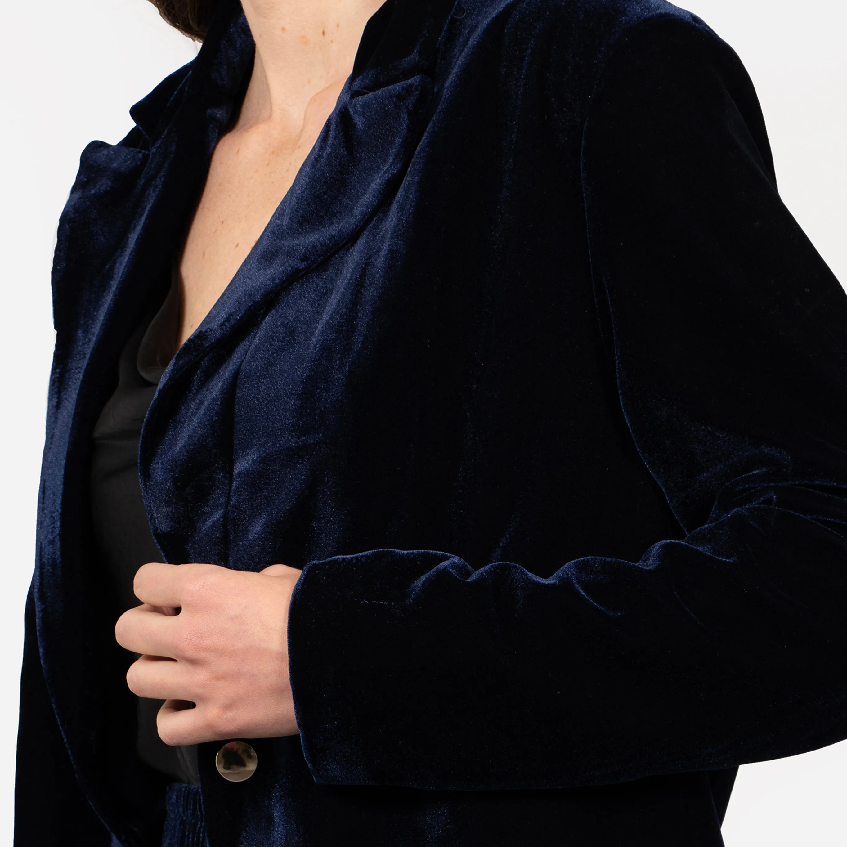 Blake Boyfriend Blazer - Navy Blue, Velvet