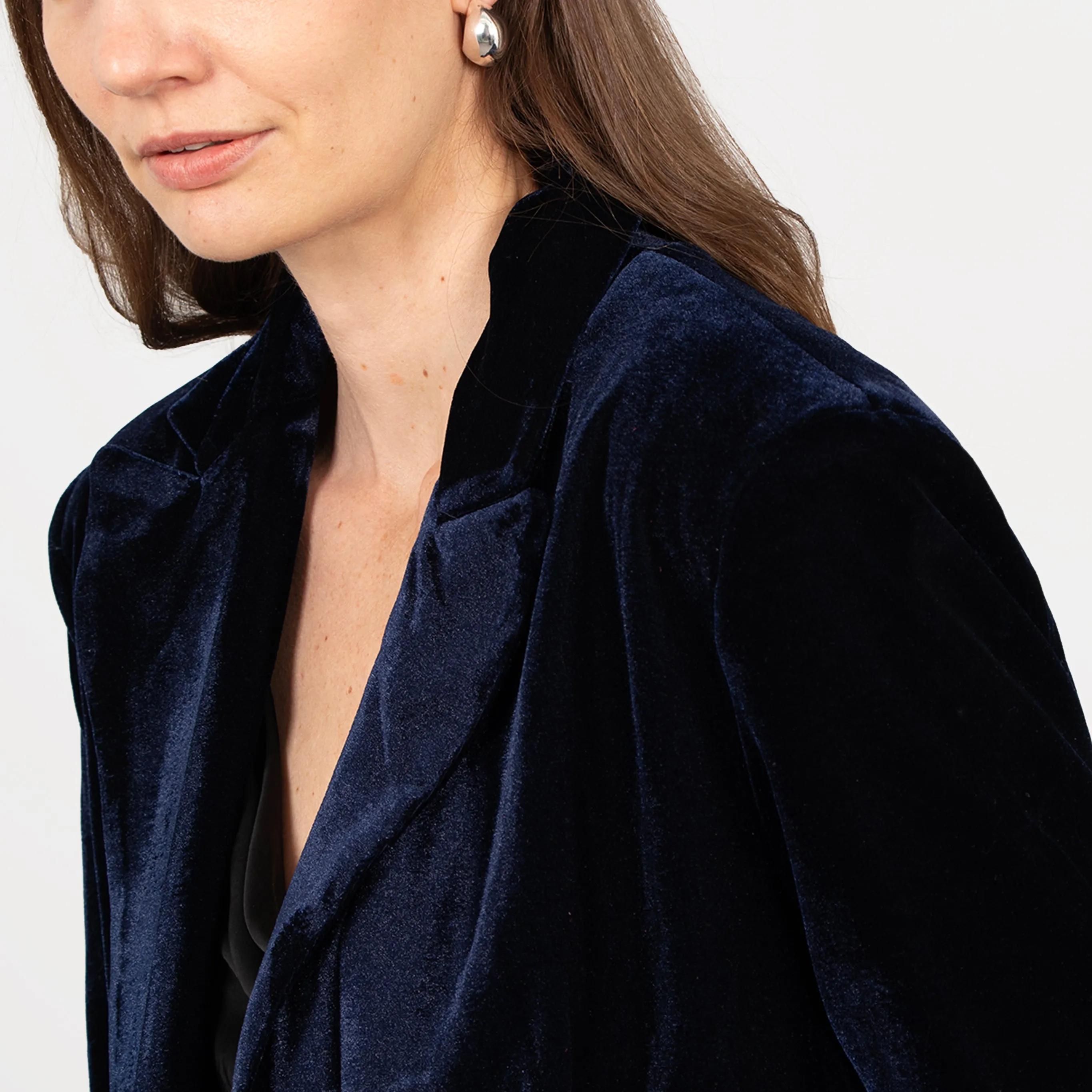 Blake Boyfriend Blazer - Navy Blue, Velvet