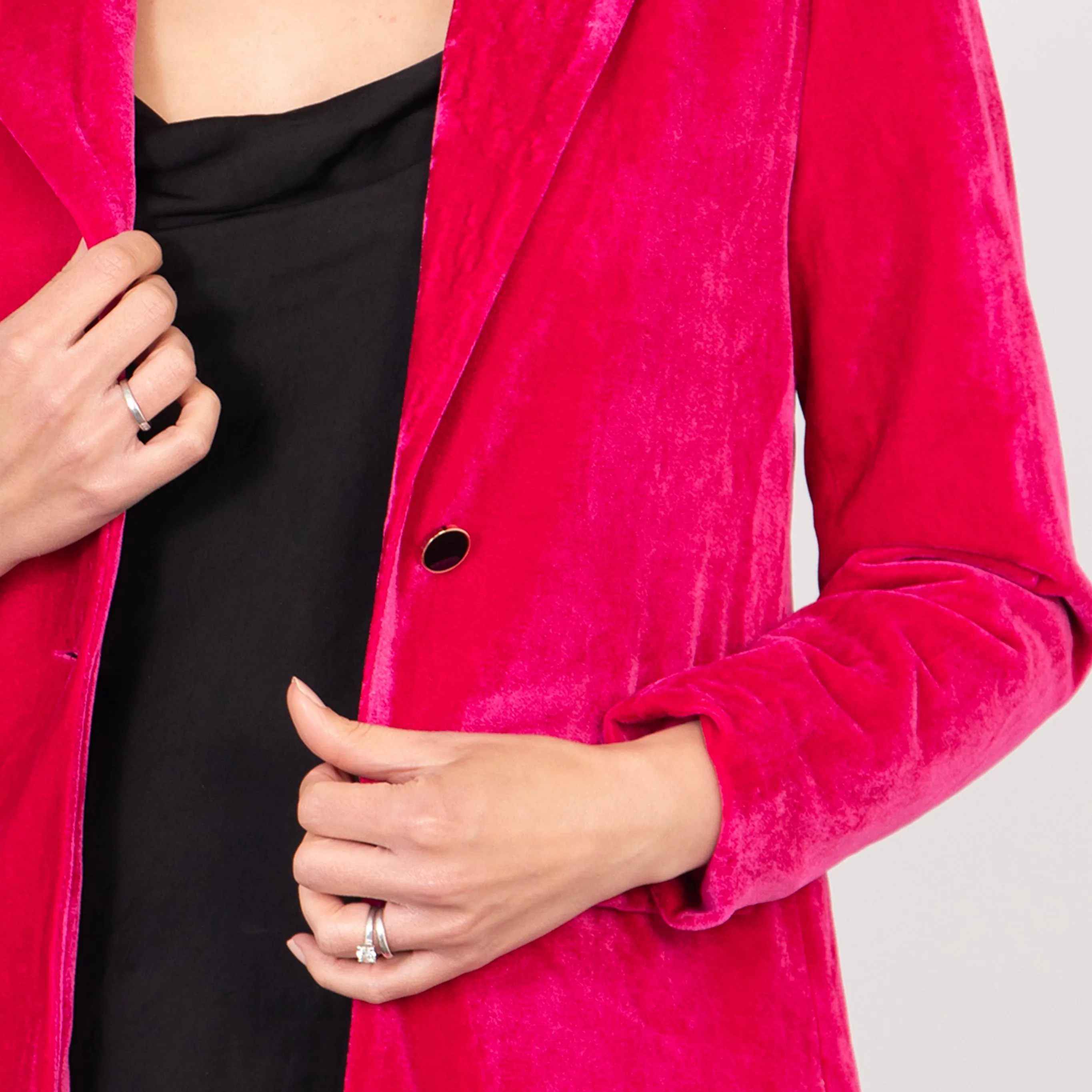Blake Boyfriend Blazer - Raspberry, Velvet