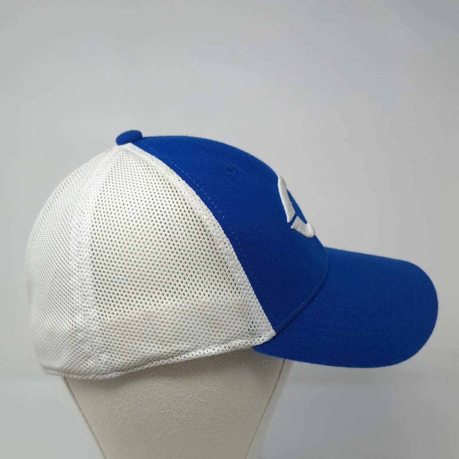 Blazers Fitted Mesh Back Trucker Hat Blue Medium Embroidered Logo Legacy