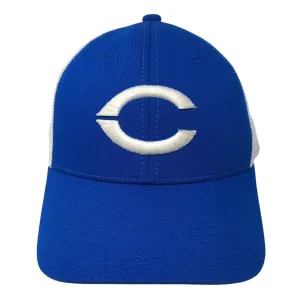 Blazers Fitted Mesh Back Trucker Hat Blue Medium Embroidered Logo Legacy