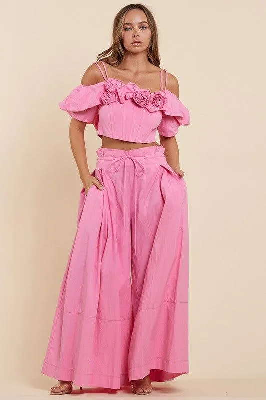 Blossom in Style The Elegant Pink Two-Piece Set