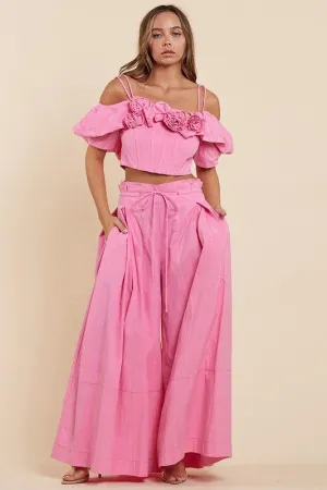 Blossom in Style The Elegant Pink Two-Piece Set