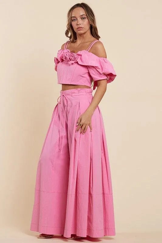 Blossom in Style The Elegant Pink Two-Piece Set