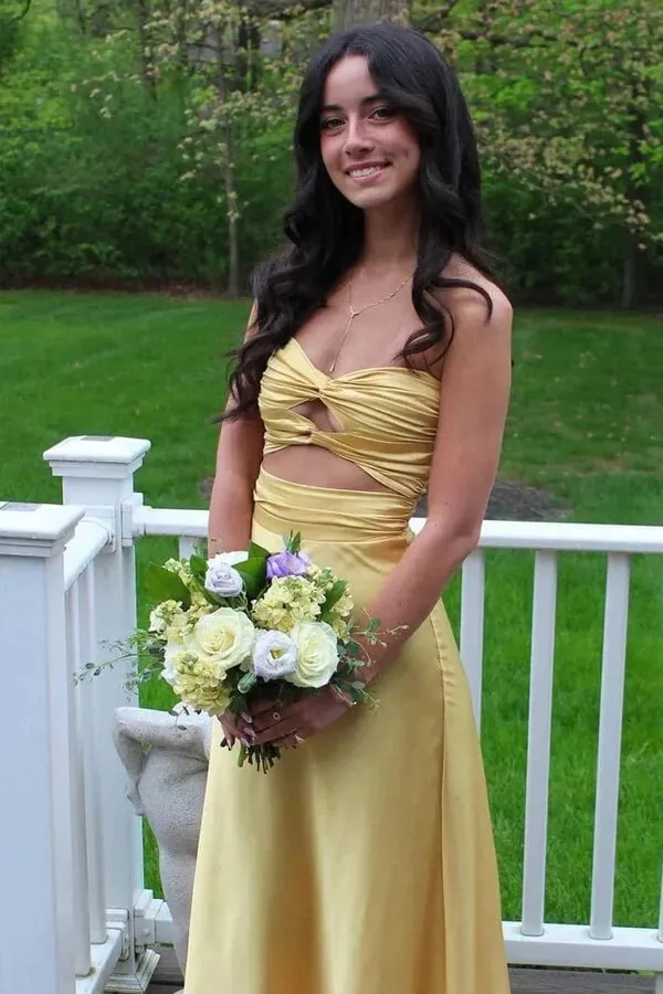 Blue Satin Sheath Strapless Floor Length Prom Dresses, Evening Dress, MP1021