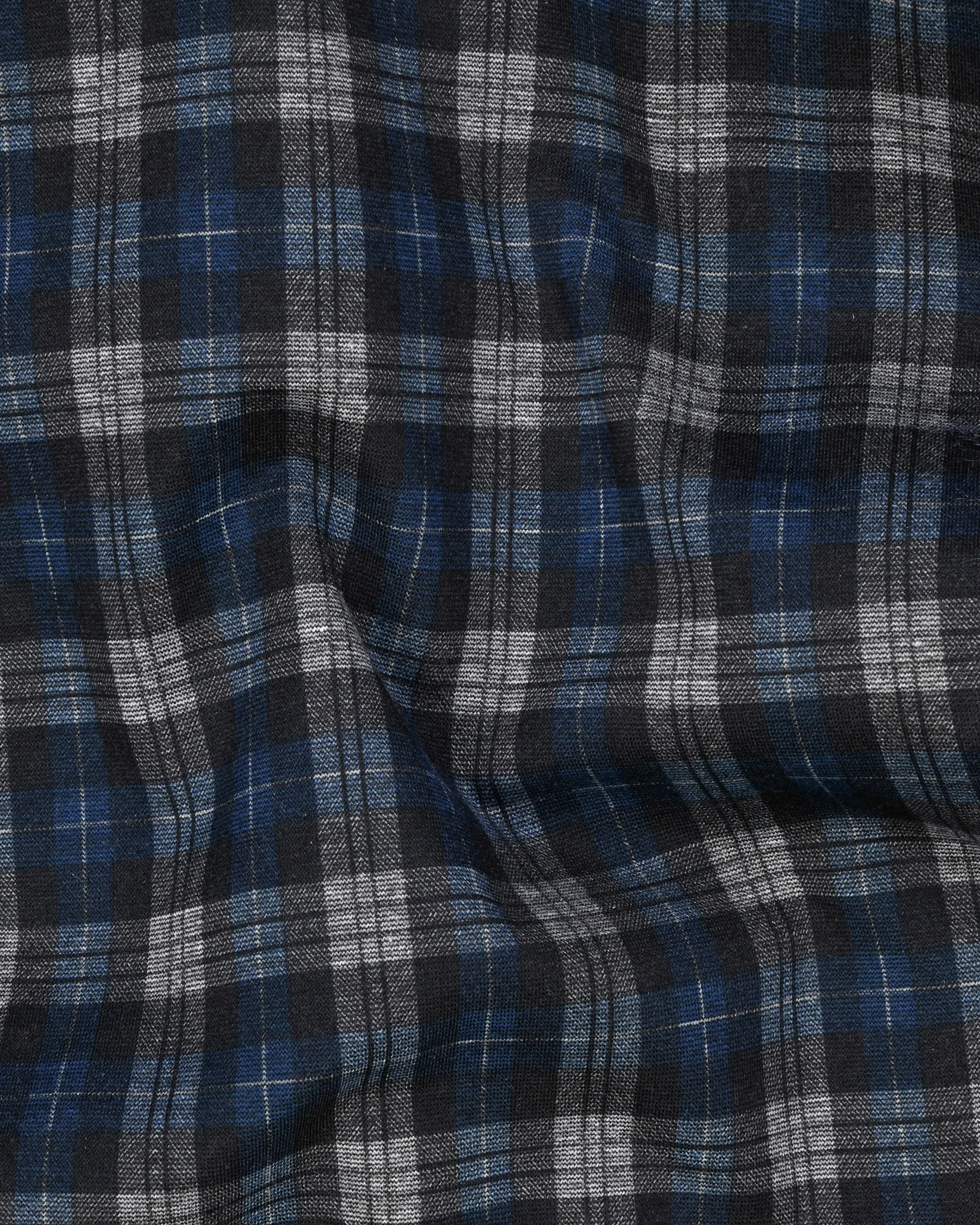 Blue with Tonal Grey Plaid Designer Blazer