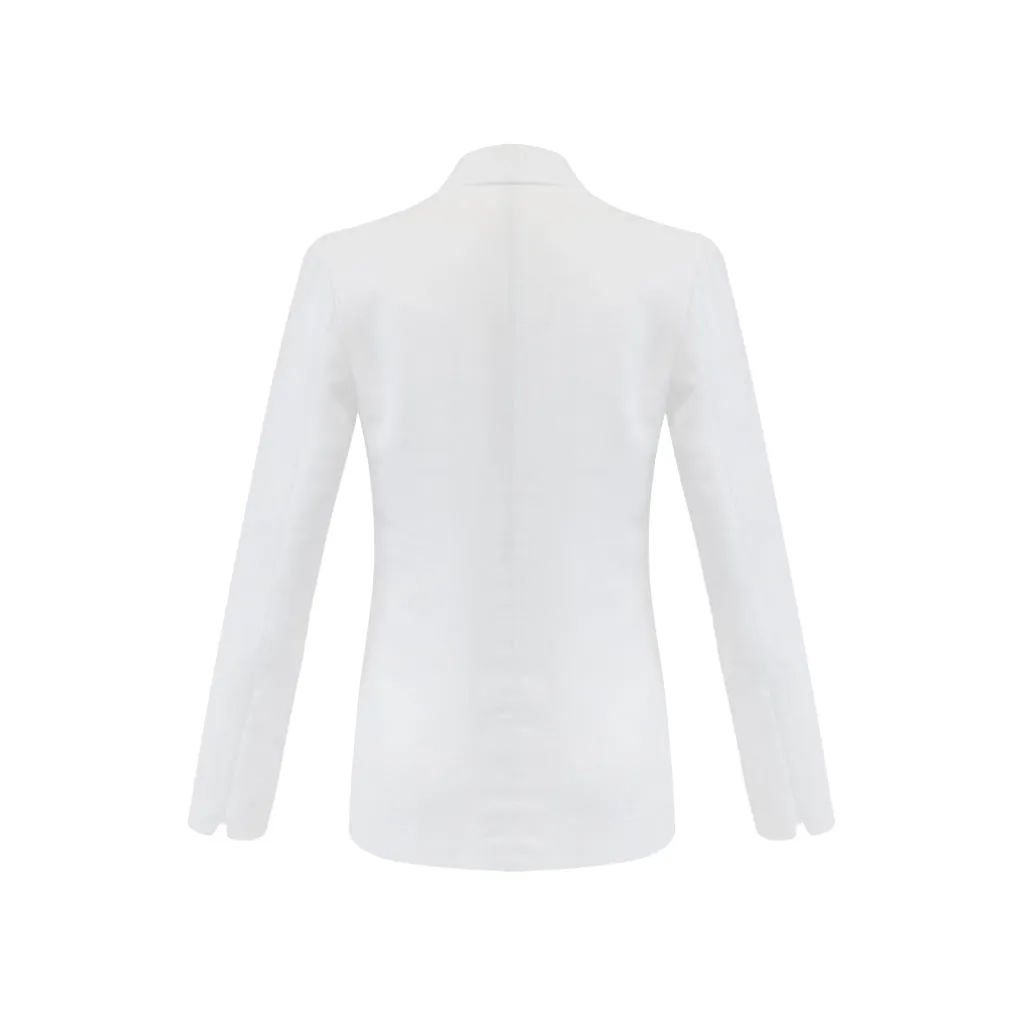 Bonnie Blazer - 100% Linen Optic White