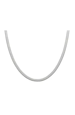 BRENDA GRANDS SILVER HERRINGBONE NECKLACE