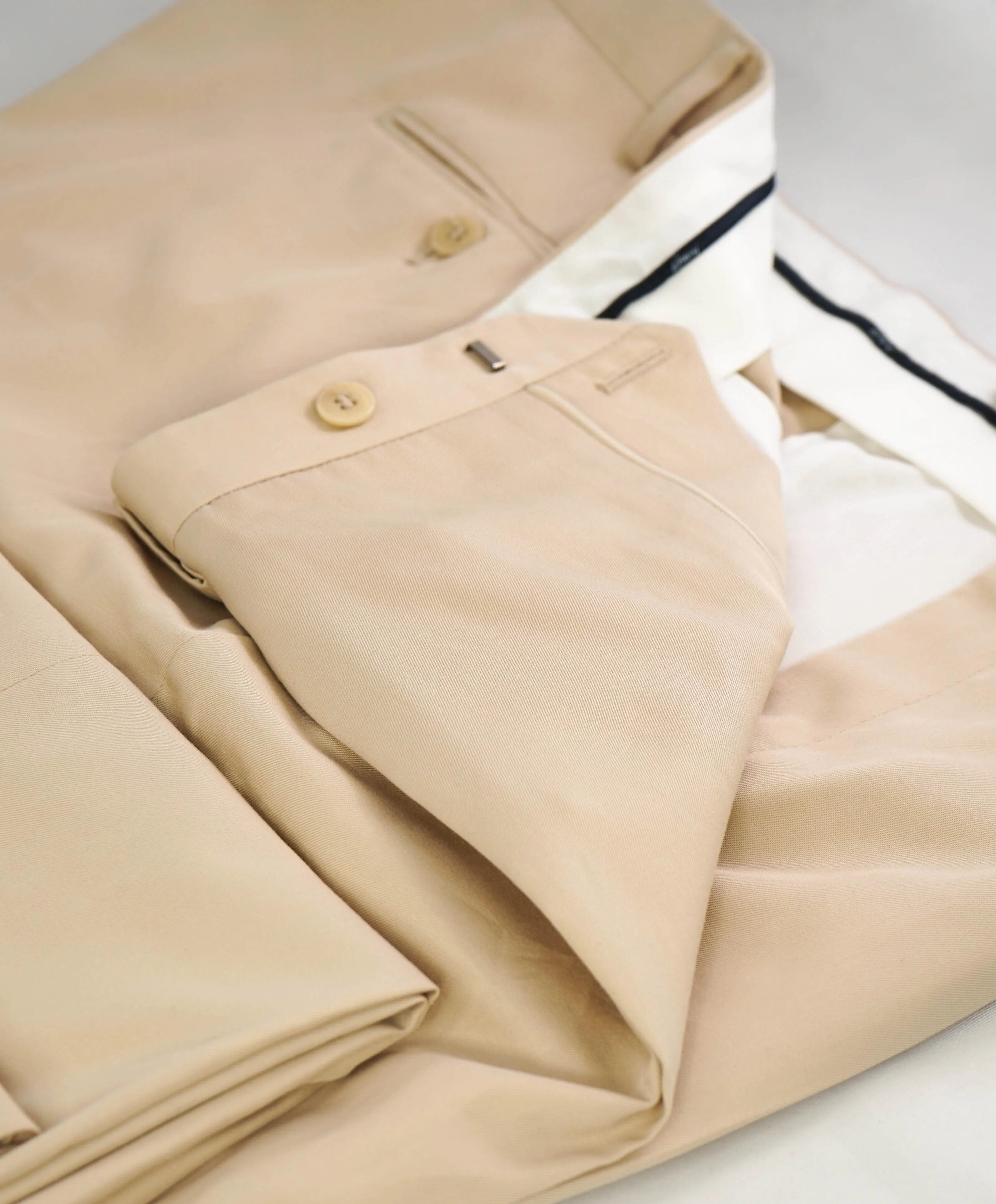 BRIONI -"CORTINA" COTTON LOGO Light Beige Pants - 40W (58EU)
