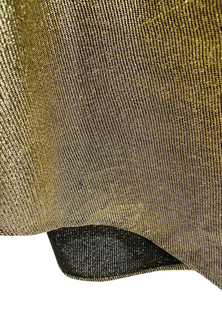 c.1978 Halston One Shoulder Gold Lame Jersey Full Length Maxi Dress