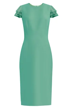 CaeliNYC Estella Mint Sheath Dress with Butterfly Sleeves