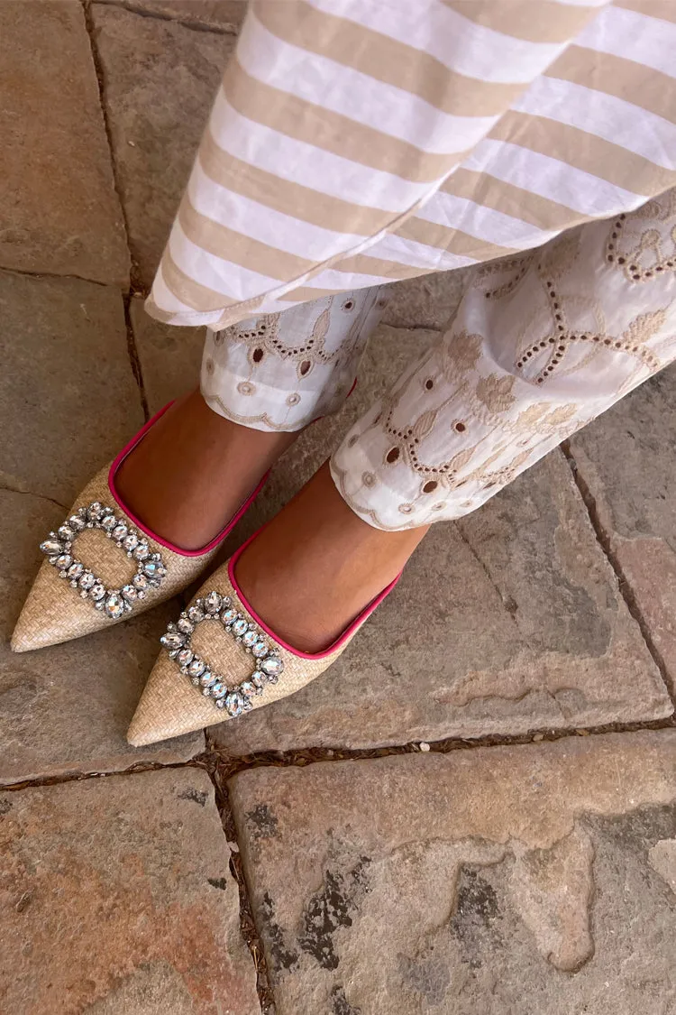 Camel Broderie Olivia Trousers