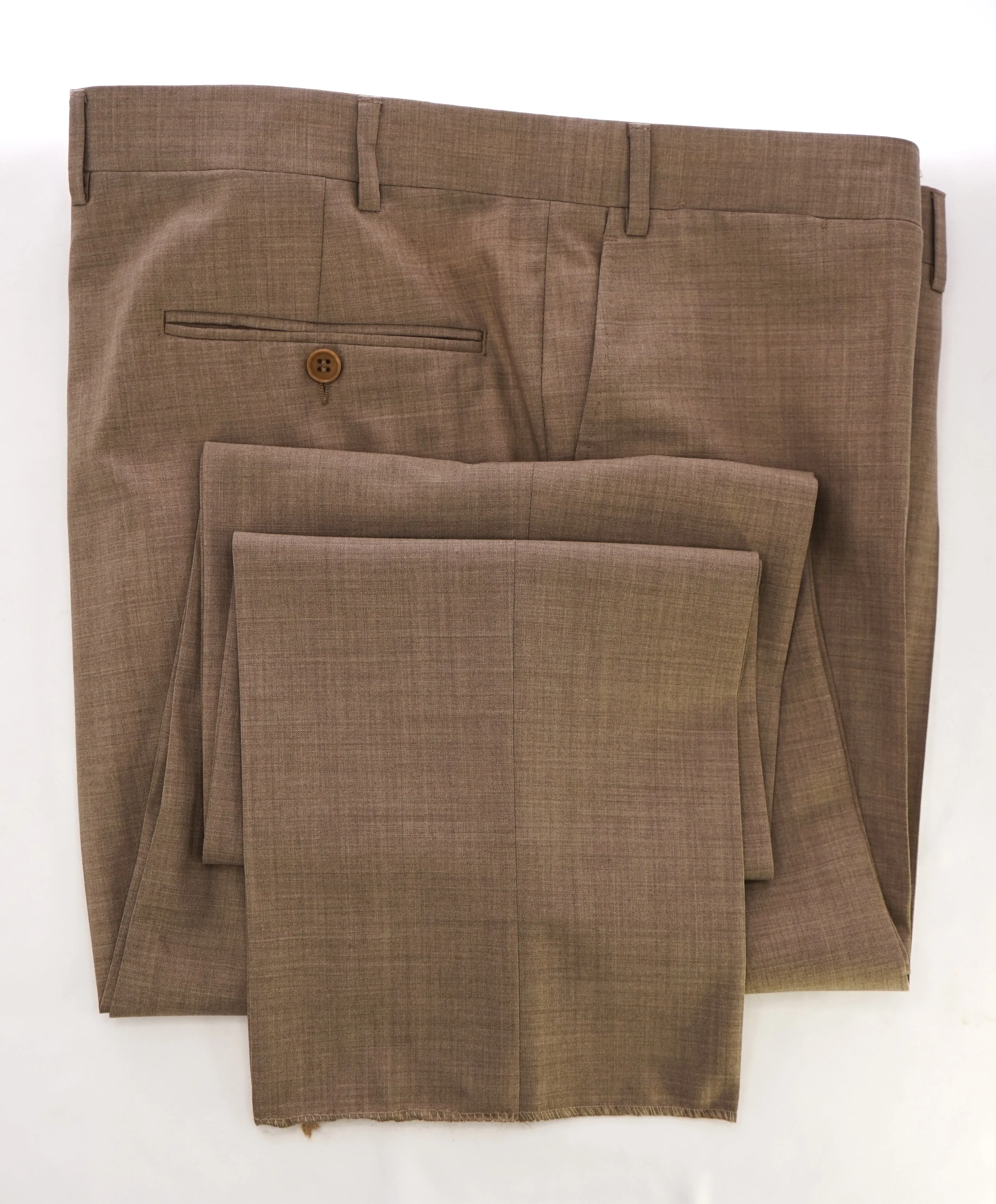 CANALI - Camel Beige Summer Solid Flat Front Dress Pants - 40W